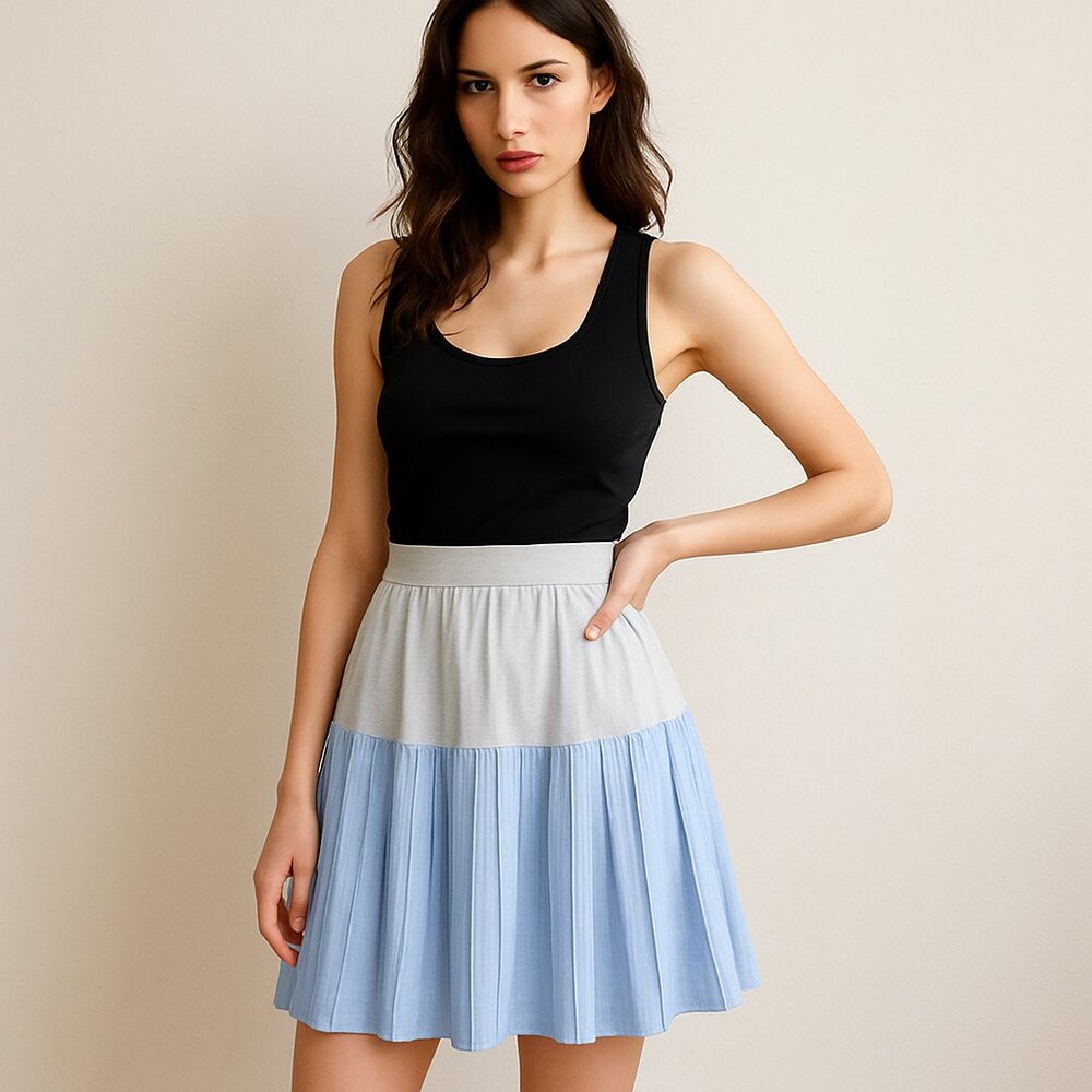 #39 VINTAGE | Lavender Purple Pleated Mini Skirt Size 13/14 16 22